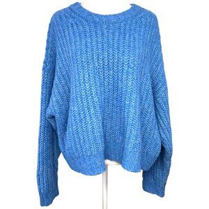 American Eagle Blue Cozy Knit Sweater Crewneck Size Large